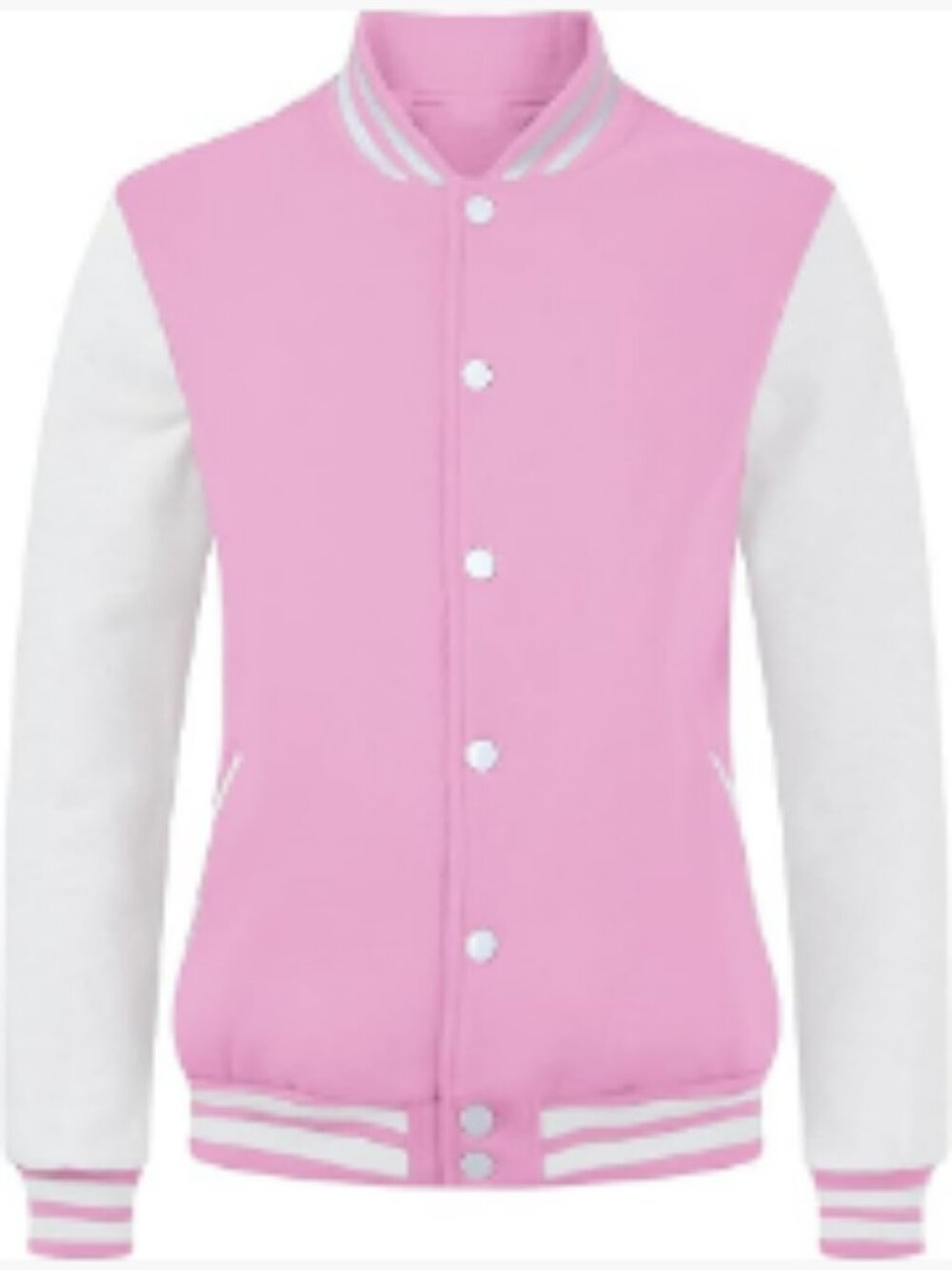 Cotton Fleece Varsity Jacket Lightweight Casual Button Down Coat